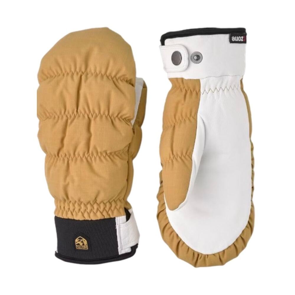 Hestra Czone Luomi Mitt Snow Mittens Gloves Ski Snowboard Tan Leather Sz 8 Sand